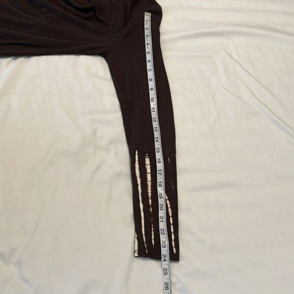 Target sizeM long sleeve brown with brown & cream tie dye sleeve cuffs tunic EUC - Picture 8 of 9
